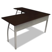 Linea Italia L Shaped Desk, 59.13 in D, 59.13" W, 29.5" H, Mocha/Gray, Steel LITSH737MOC